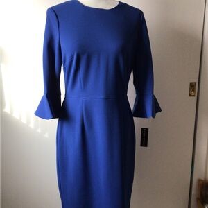 DONNA MORGAN SHEATH DRESS- ROYAL BLUE- SIZE 8 NEW WITH TAGS